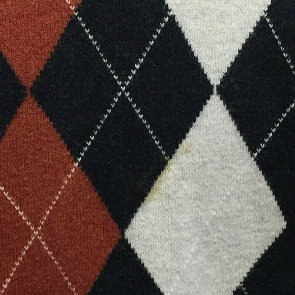 Chatham Road Argyle Sweater Mens L Gray V Neck Cotton Cashmere Blend Modern Fit - Picture 7 of 12